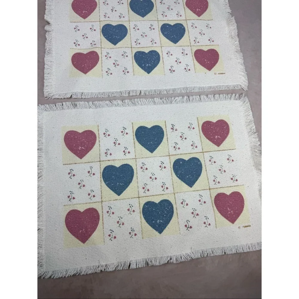 Vintage Cottagecore Heart Placemats Set of 2